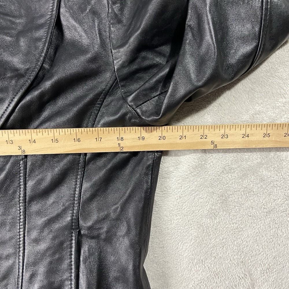 VTG Colebrook Soft Leather Jacket Blazer Black Women's L 90s Minimalism Grunge - Picture 10 of 16